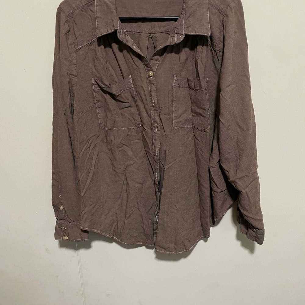 Torrid Taupe Button-Up Blouse